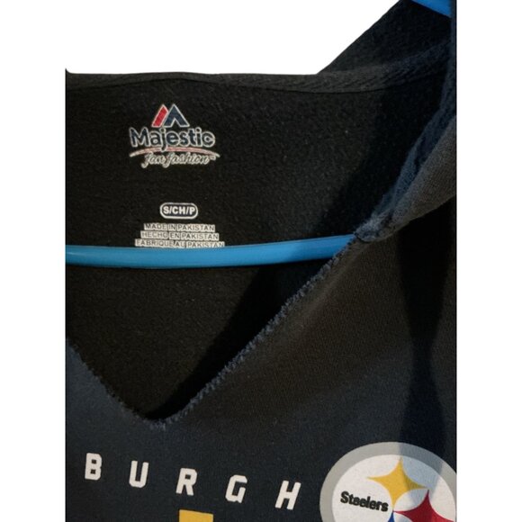 Pittsburgh Steelers Womens Black Hoodie Sweatshirt By Majestic Small Size S - Picture 5 of 6